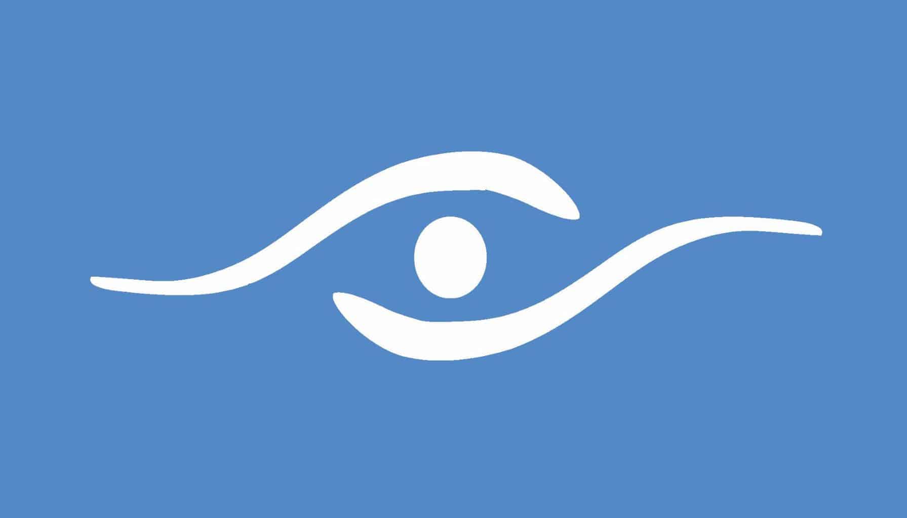logo blue background